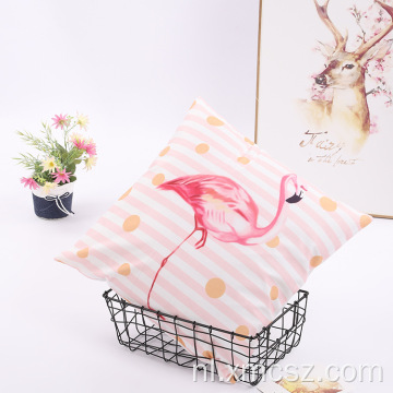 Aangepaste roze flamingo&#39;s fluwelen kussensloop kussenhoes